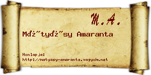 Mátyásy Amaranta névjegykártya
